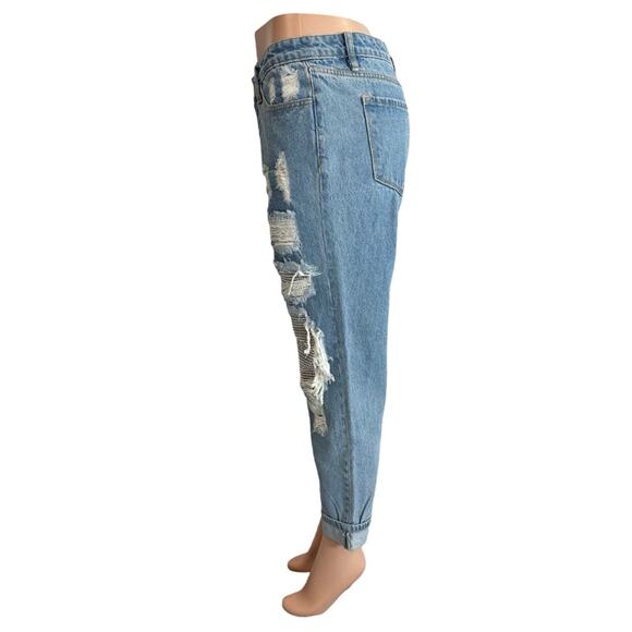 Fashion Nova Best Of You Boyfriend Jeans - Medium Blue Wash SZ 9 $55 - Picture 6 of 15